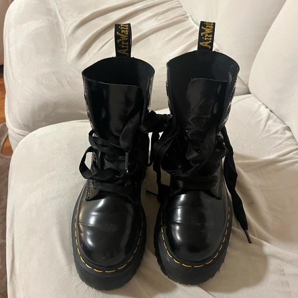 MOLLY WOMEN'S LEATHER PLATFORM BOOTS - Picture 2 of 7
